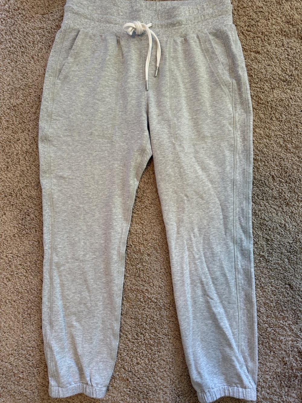 Men's Light Gray Jogger Sweatpants – Comfortable Drawstring Casual Pants
